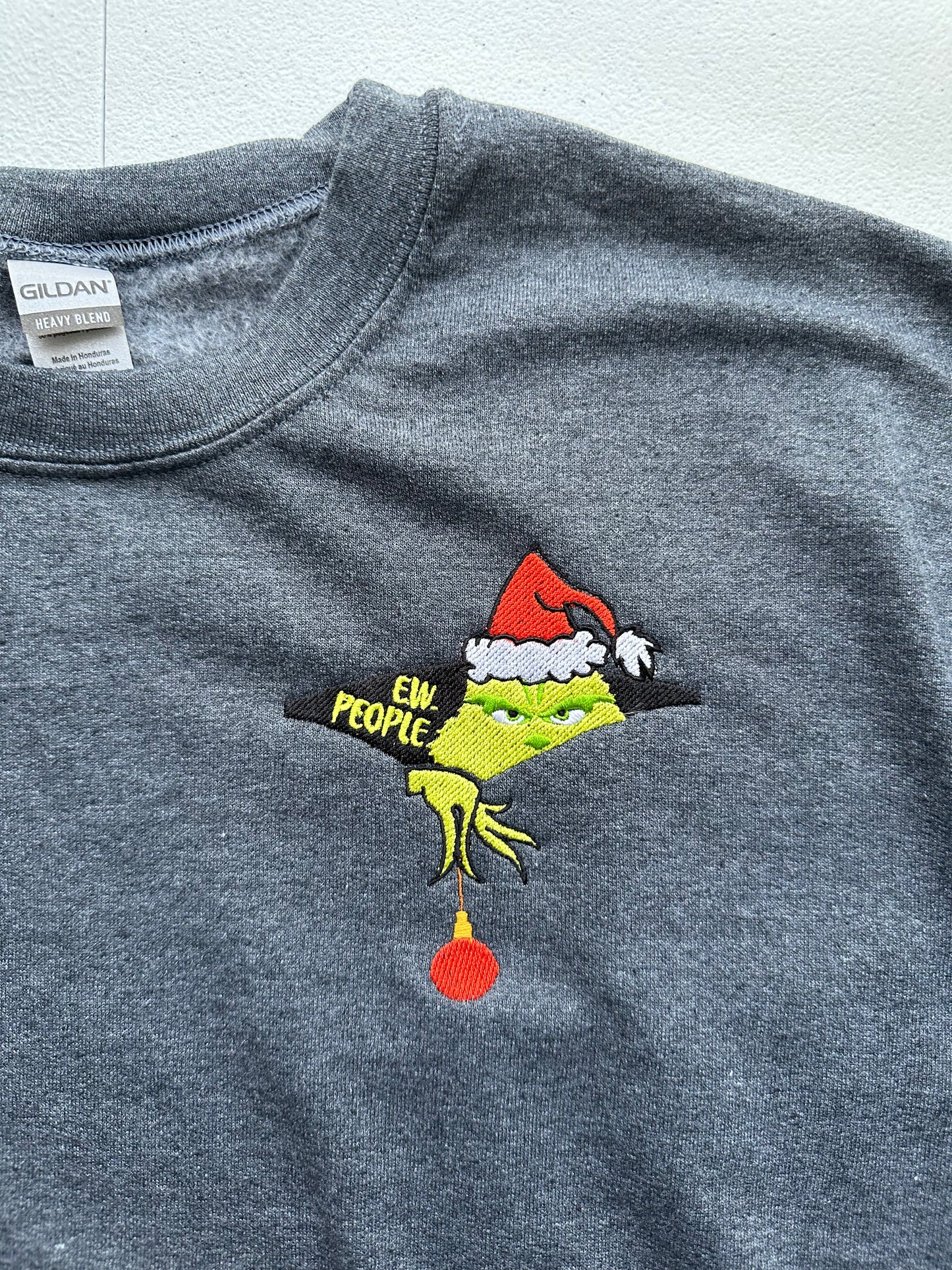 Grinch Eww People Embroidered Crewneck Sweatshirt & Hoodie