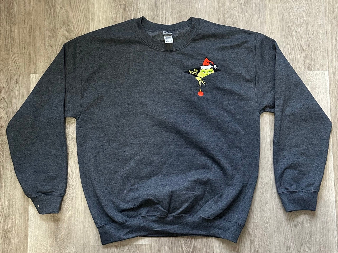 Grinch Eww People Embroidered Crewneck Sweatshirt & Hoodie