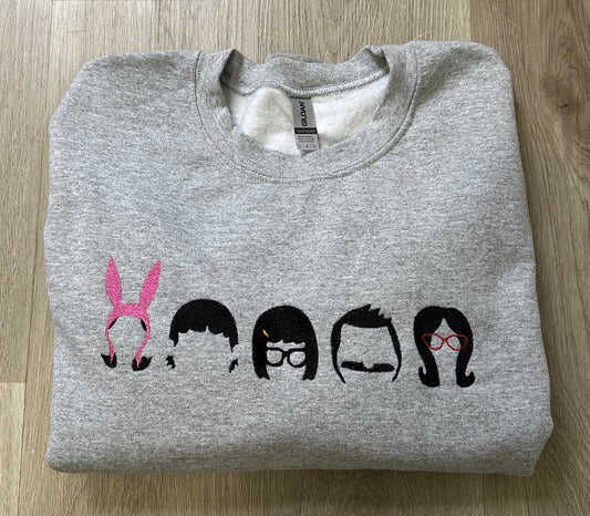 Embroidered Bob's Burgers Crewneck Sweatshirt & Hoodie