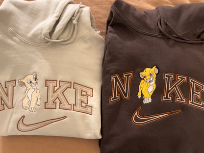 Adult Embroidered Simba Crewneck Sweatshirt & Hoodie