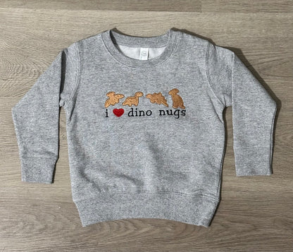 Kids I Heart Dino Nugs Crewneck Sweatshirt