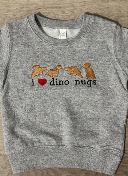 Kids I Heart Dino Nugs Crewneck Sweatshirt