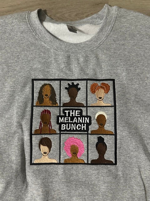 Melanin Bunch Embroidered Crewneck Sweatshirt & Hoodie
