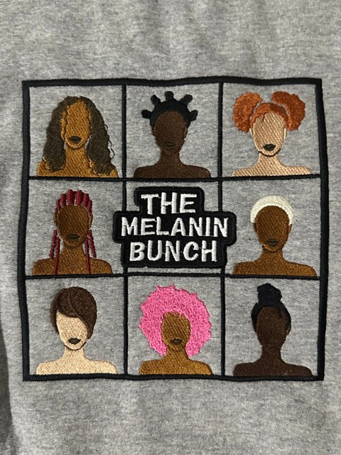 Melanin Bunch Embroidered Crewneck Sweatshirt & Hoodie
